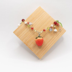 SUMICHH | Pulsera Fresa | Bisutería Artesanal